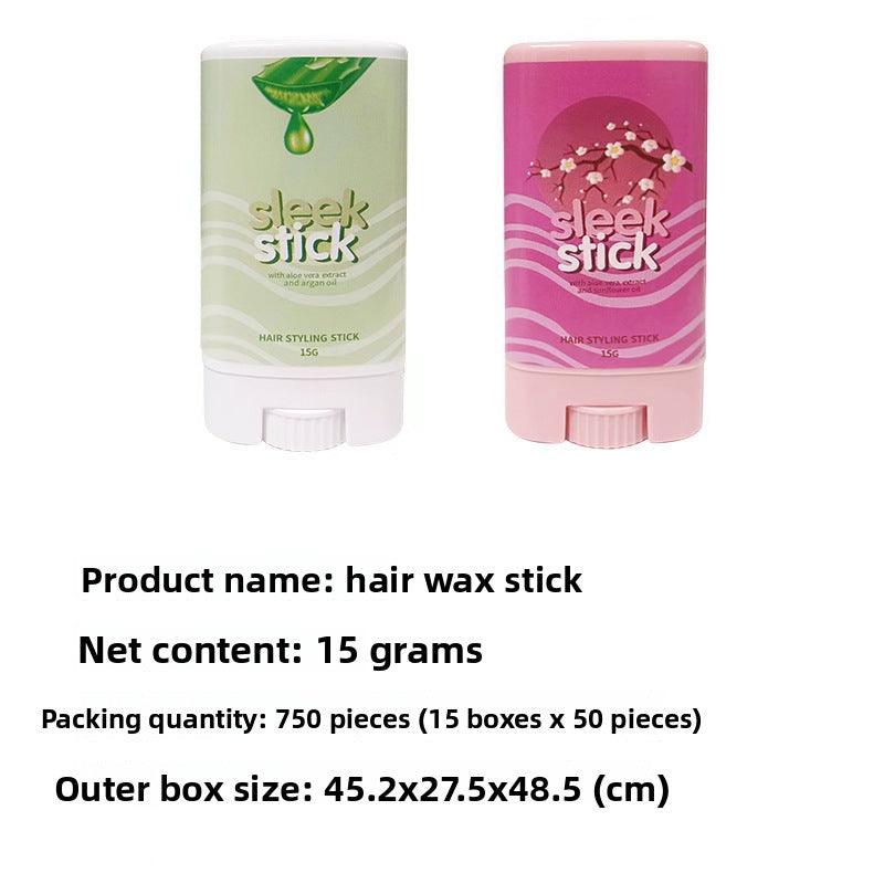 sleek stick Hair wax stick15g Cross-Border Wig Care Moisturizing Styling Anti-Frizz Magic Broken Hair Finishing Cream