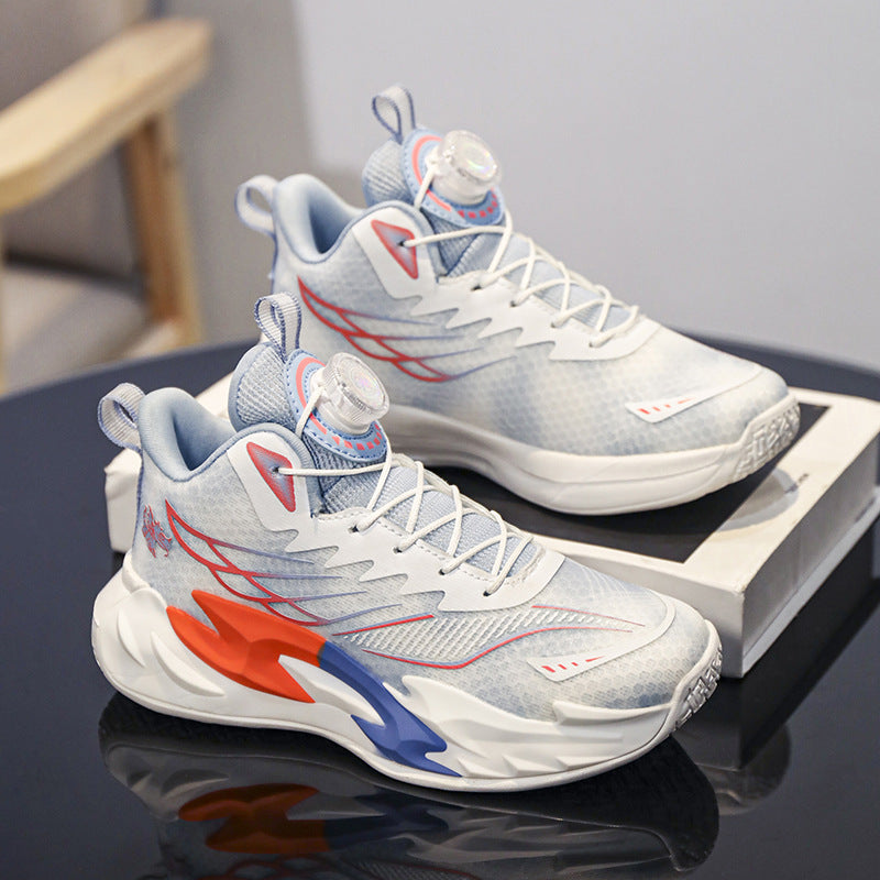 Children's Basketball Shoes New Style for Older Kids Non-Slip Shock Absorption Breathable Boys' Student Training Sneakers Girls' Shoes