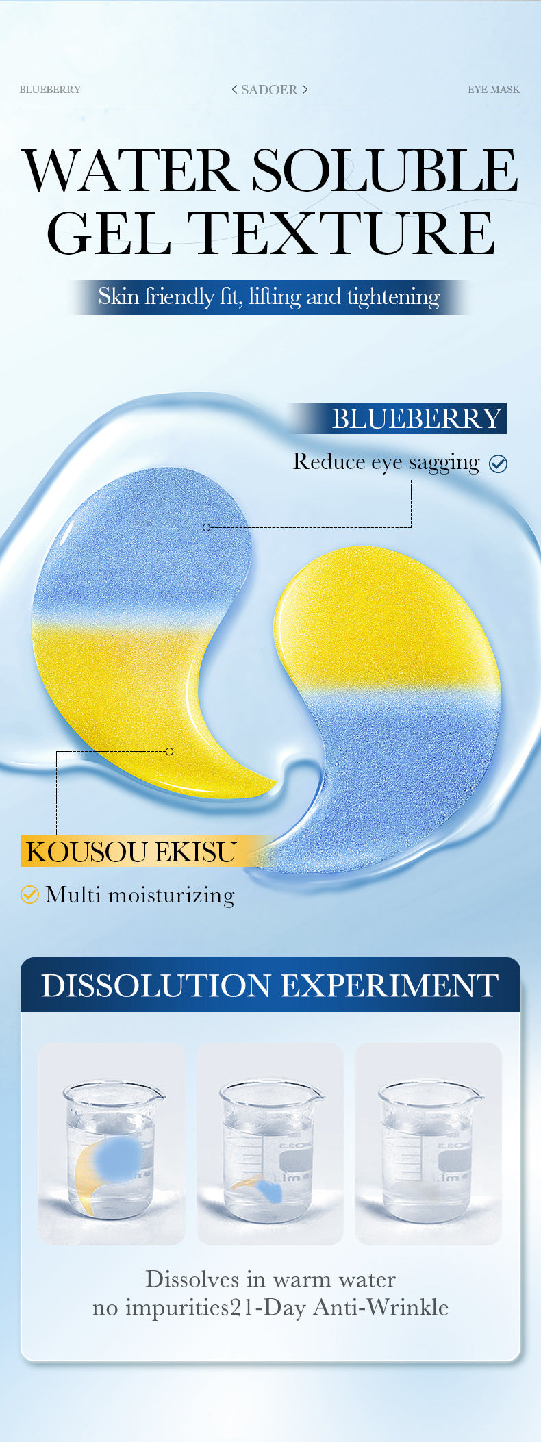 Full English Plant Moisturizing Series Eye Mask SADOER Firming and Moisturizing Eye Mask Patch  Wholesale