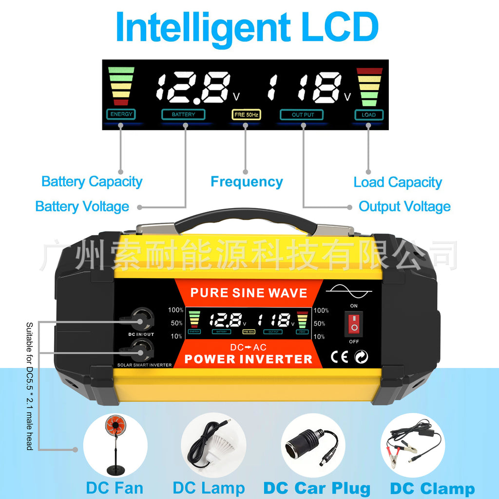 Brazilian Socket Pure Sine Wave Inverter500W/800W/1000W 12V Turn110V/220V Export