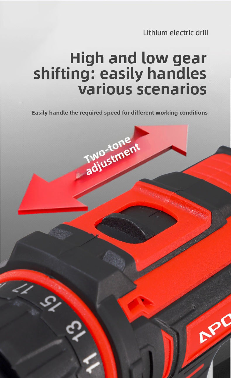 Lithium Battery Rechargeable Household Pistol Impact Drill Multi-Function Electric Screwdriver Tool Set Electric Drill