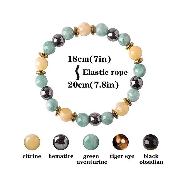 Black Gallstone Elastic Bracelet for Women Friendship Gift Cross Pendant Tiger Eye Blue Vein Agate Beaded Bracelet