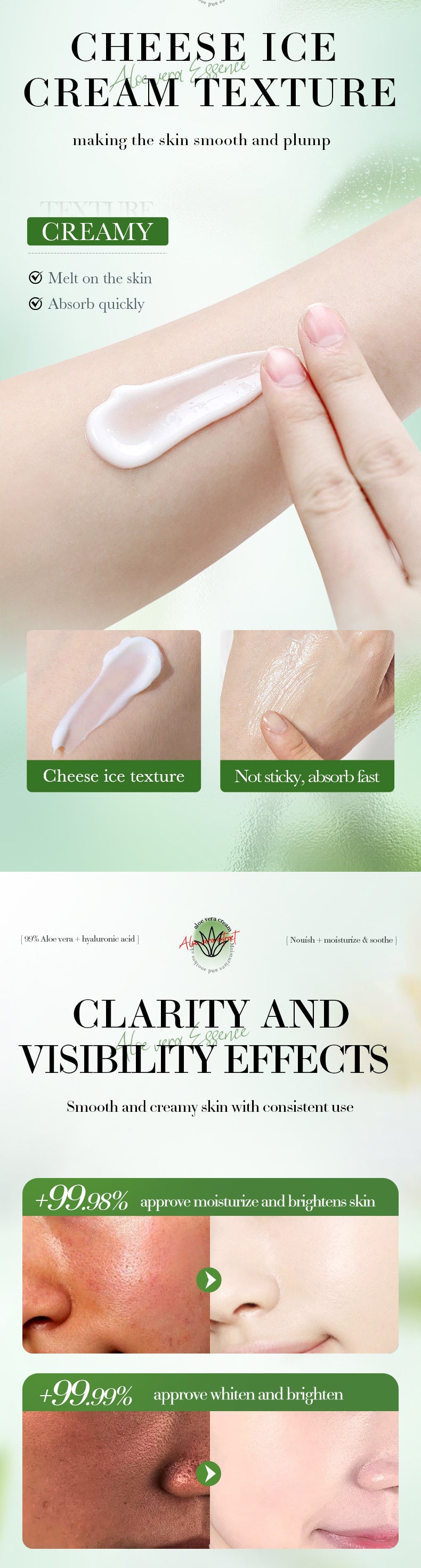 Aloe Vera Face Cream50g BIOAOUA Hydrating, soothing, and nourishing skin moisturizing cream for  foreign trade wholesale