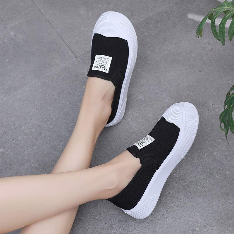 Canvas Shoes for Women Spring Summer Low Top New Korean Fashion Versatile Casual Slip-On Lazy Shoes Sneakers