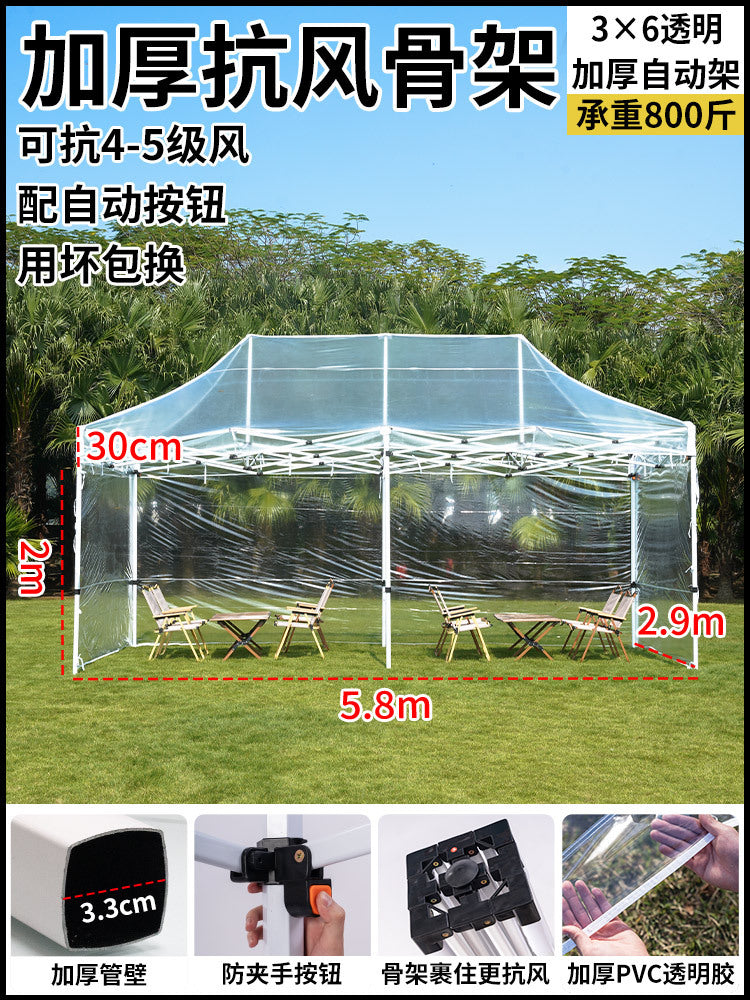 Sunroom Fully Transparent Enclosure Tent Outdoor Rainproof Windproof Balcony Awning Simple Insulation Flower Room Sunshade