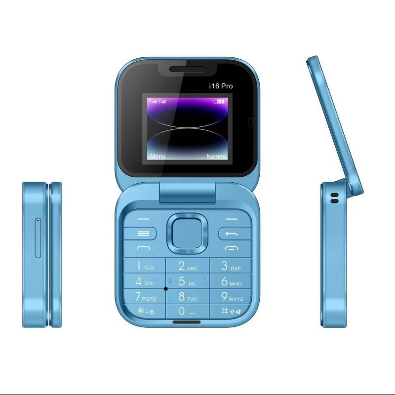 i16pro Foldable Phone Dual SIM Mini Foldable Flip Button Small Phone Pocket Elderly Personalized Wholesale