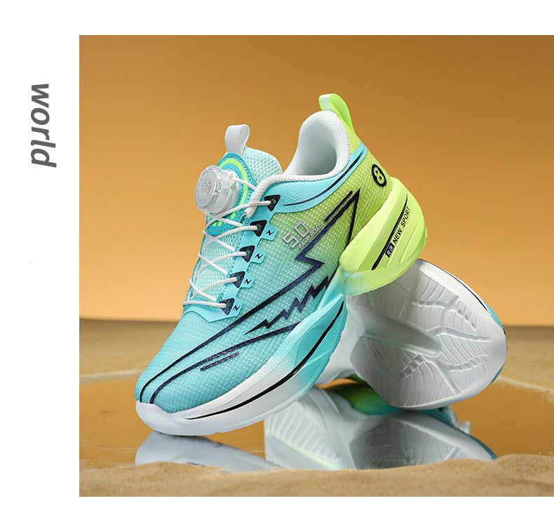 2025Summer New Boys' Shoes for Older Children Lightweight Shock-Absorbing Sports Shoes Mesh Breathable Professional Racing Running Shoes