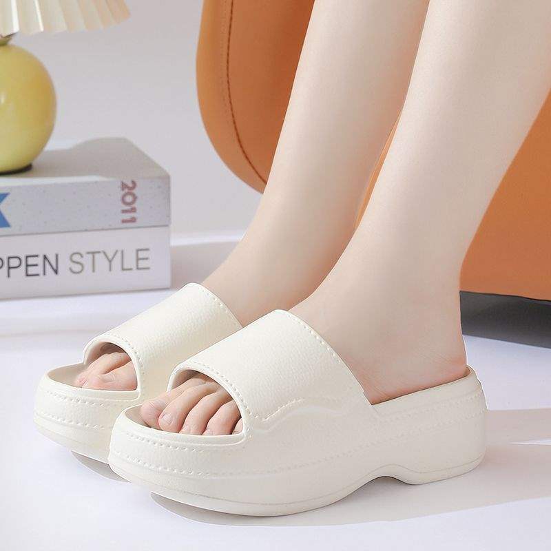 Thick Bottom eva Women's Summer New Indoor Slippers ins Cute Bowknot Sandals Non-Slip Height Increasing Outdoor Fashion