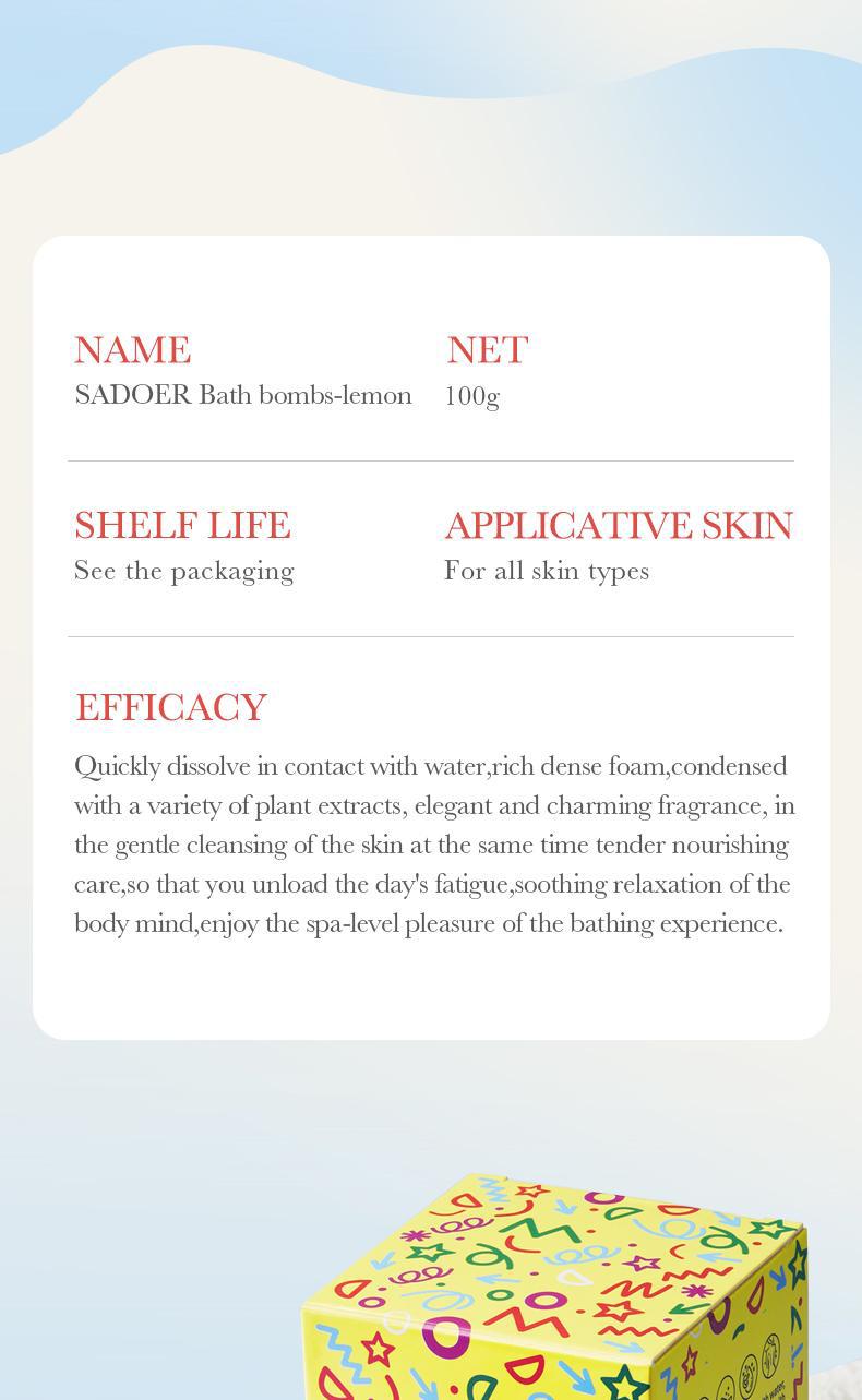 Rose Bath Salt Balls SADOER Deep Cleansing Body Universal Bath Ball Cross-Border Foreign Trade Wholesale