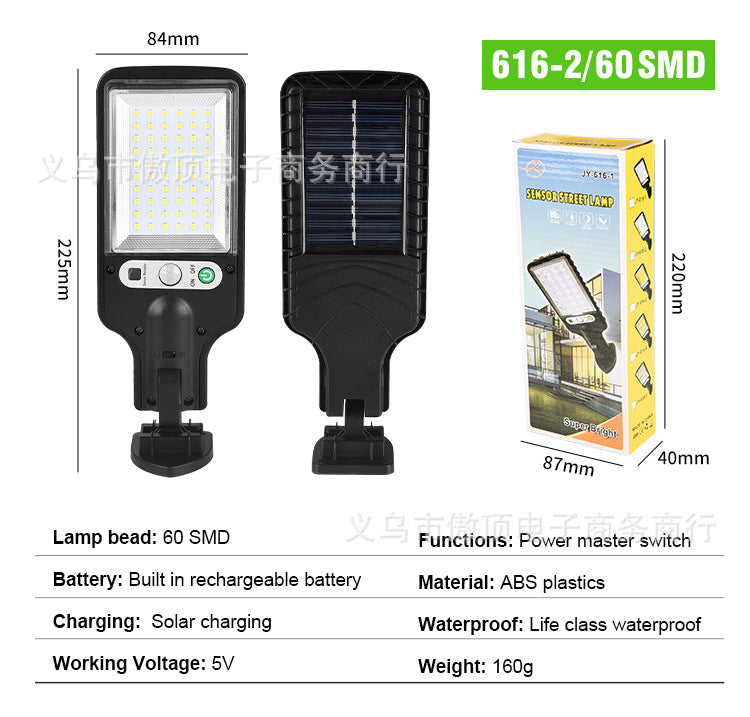 Outdoor Solar Street Light New Human Body Sensing Garden Light with Remote Control LED Wall Lamp Waterproof Garden Light