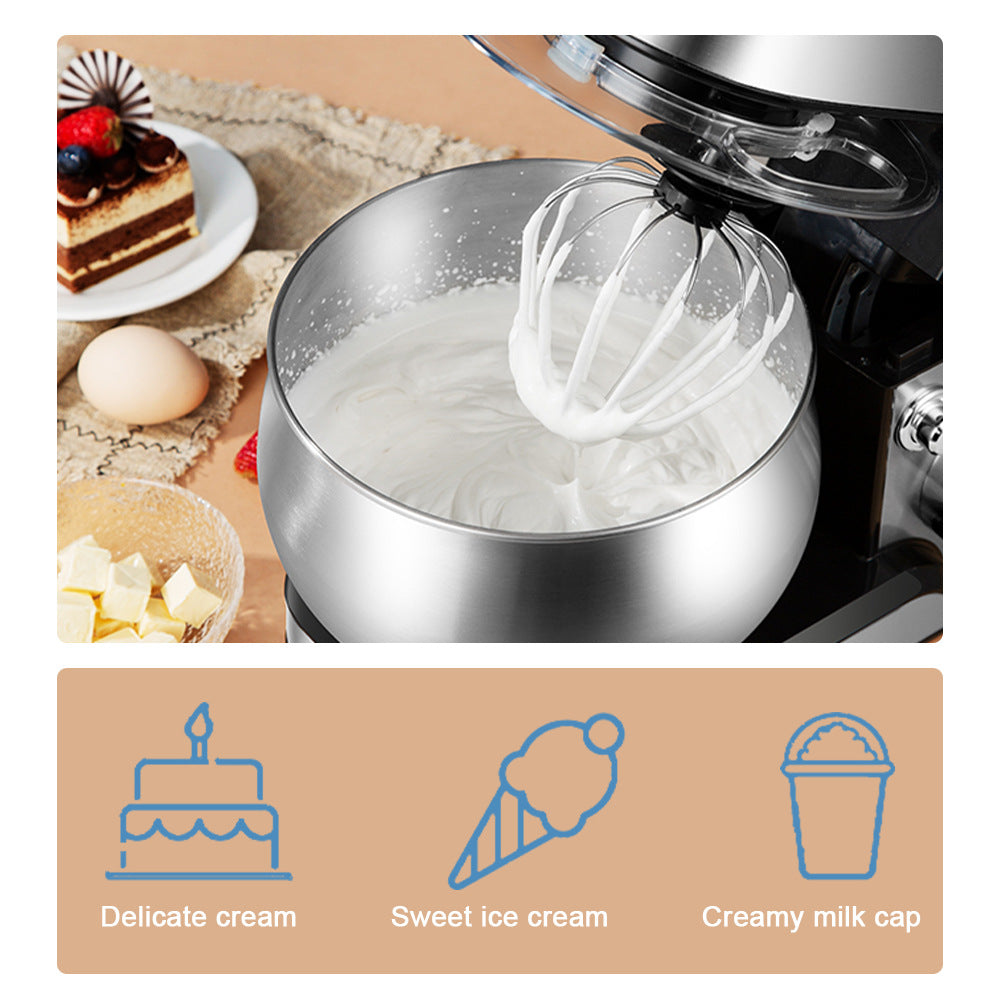 European Style New Household Fully Automatic Chef Machine Mixer Small Desktop Stainless Steel Dough Mixer Egg Beater5.8L