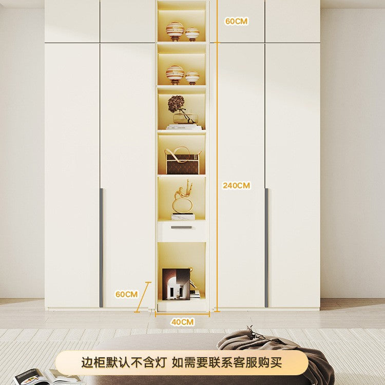 Solid Wood European Pine Board One-Door to Ceiling Ultra-High Combination Wardrobe Simple Modern2.5/2.6/2.7/2.8/3.0m Rice