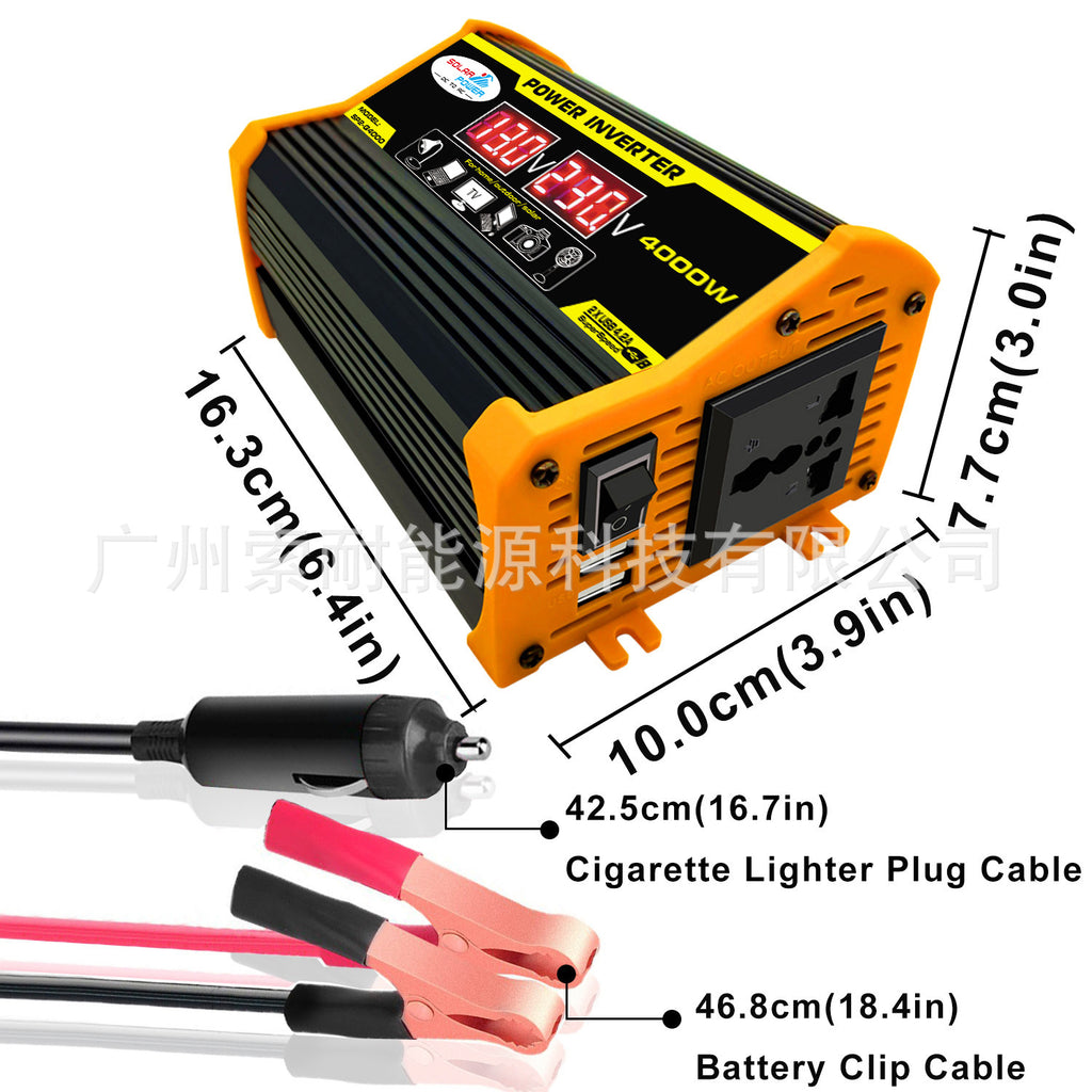 Vehicle Inverter12V Turn110V 220V 300W Voltage Display Outlet power inverter