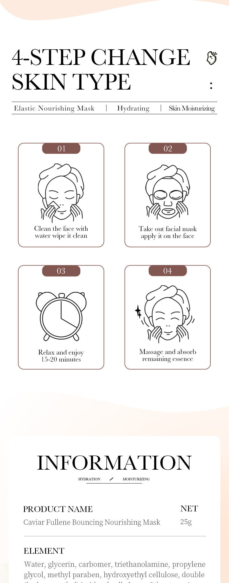 Full English Mask BIOAOUA White Truffle Moisturizing Caviar Nourishing Resurrection Grass Hydrating  Wholesale