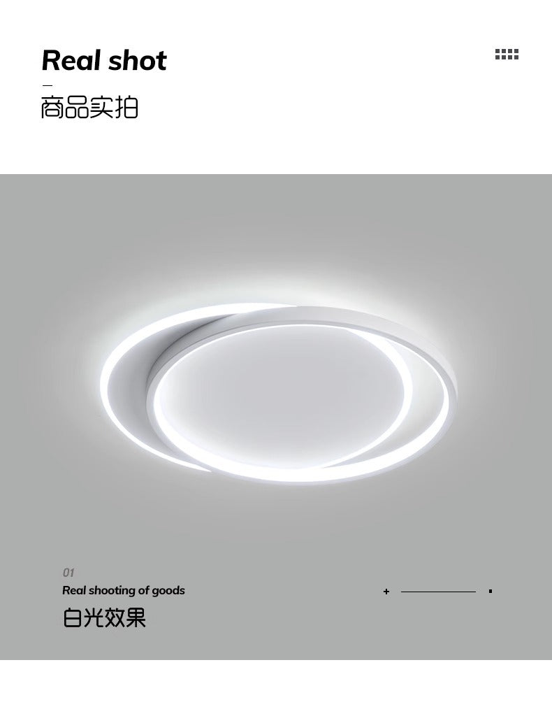 Nordic Bedroom Ceiling Light Modern Simple Creative Double Circle Master Bedroom Room Lighting Design Water Ripple Ceiling Light