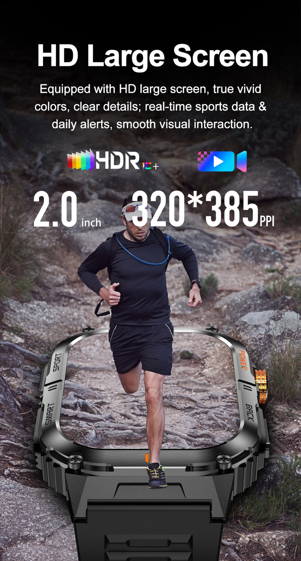 YK12Smart Watch Bluetooth Call True Heart Rate Step Count Sleep Monitoring Deep Waterproof Large Battery Sports Three-Proof