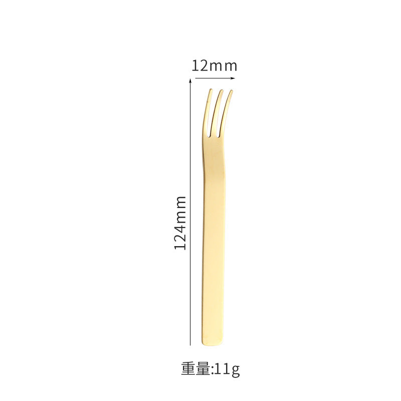 304Stainless Steel Fork Hotel Restaurant Fruit Fork with Base6Home Cake Dessert Fork Set