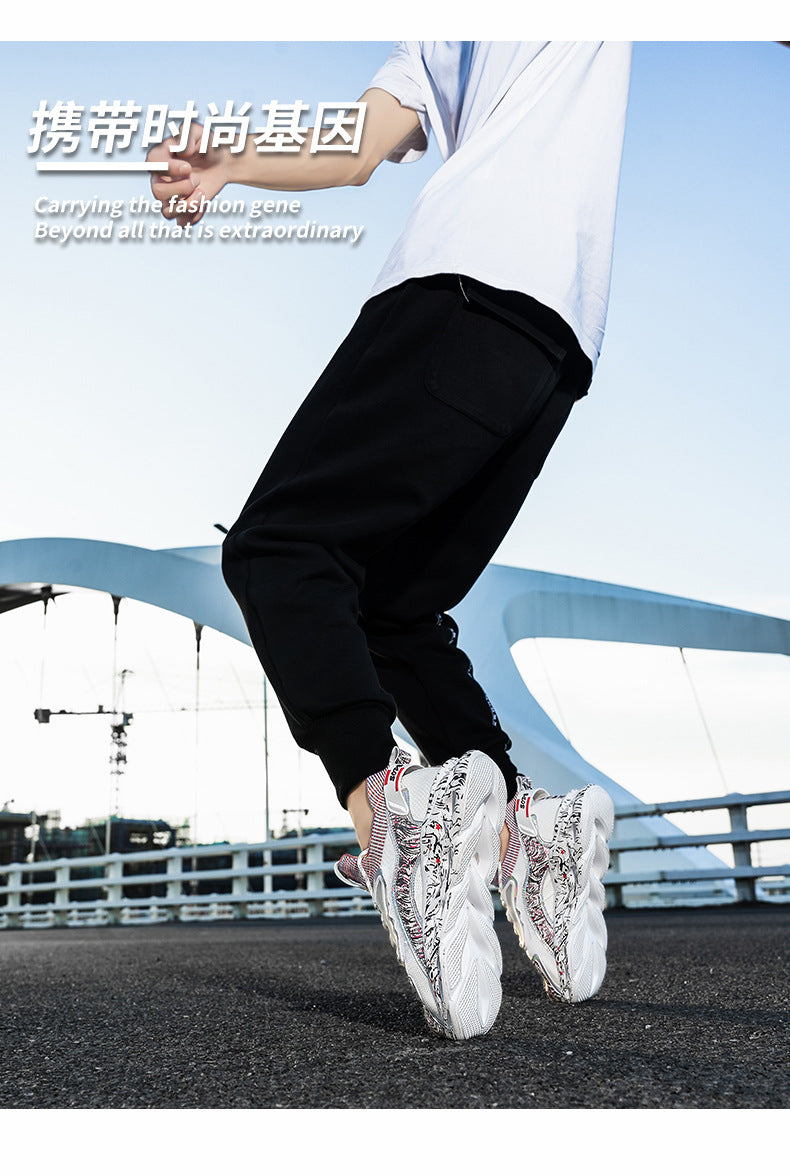 2025Foreign Trade Large Size Breathable Mesh National Trend Casual Sports Shoes with Ultra-light Sole and Height-increasing Fashion Dad Shoes