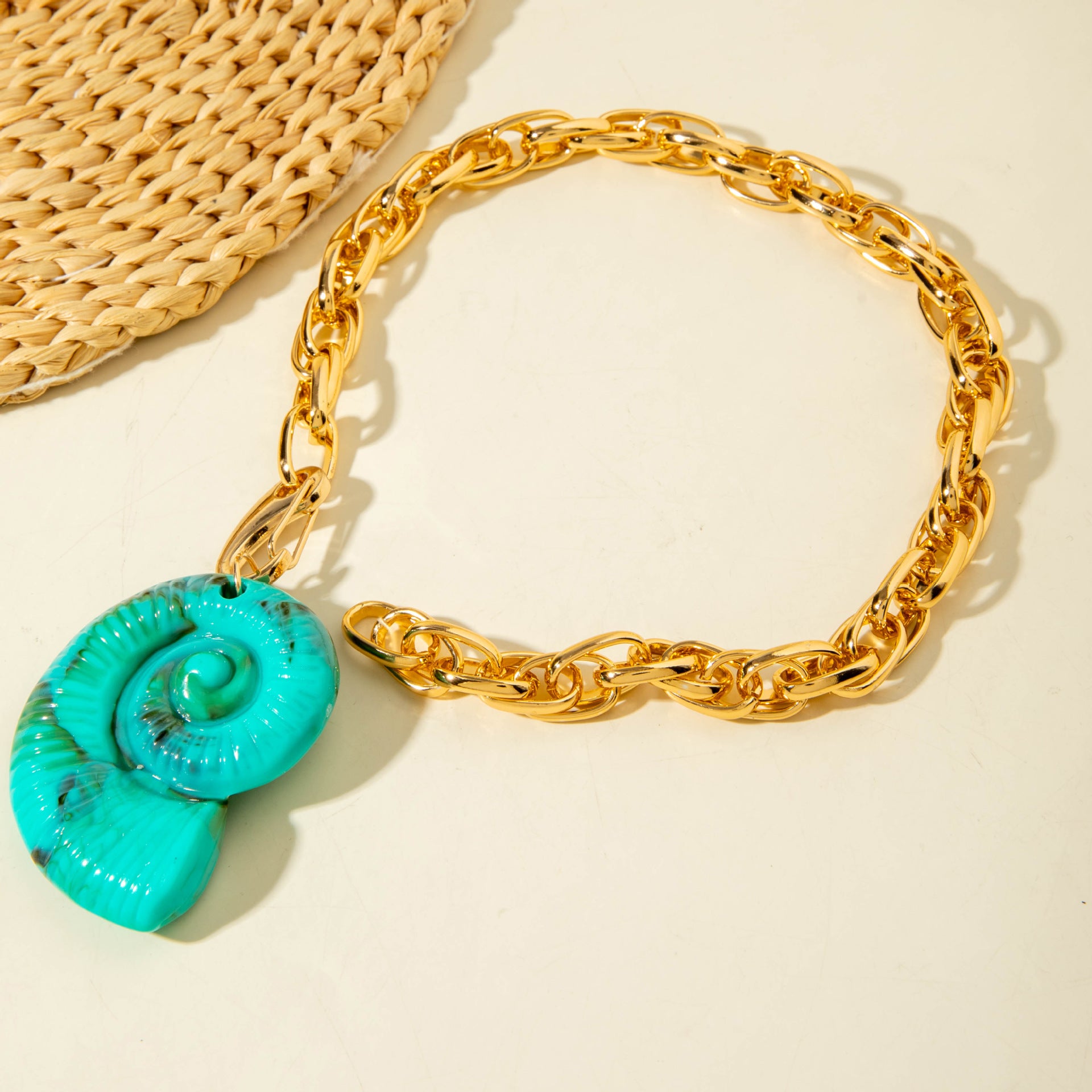 European and American Style Jewelry Five-Pointed Star ccb Exaggerated Pendant Necklace Fashionable and Unique Sweet Cool Style Necklace Wholesale