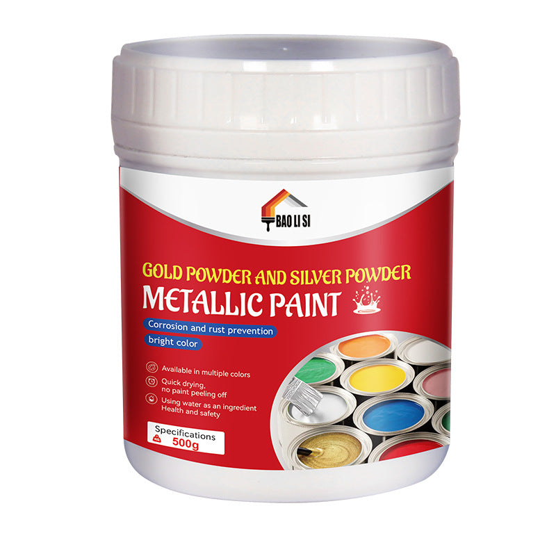 Gold and Silver Latex Paint baolisi Iron Art Steel Color Steel Tile Renovation Coating Anti-Rust Industrial Metal Paint