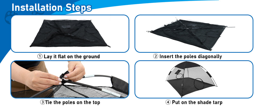 New Pet Tent Outdoor Large Space Thickened Mesh Tent Anti-Mosquito Cat Dog House Park Camping Tent