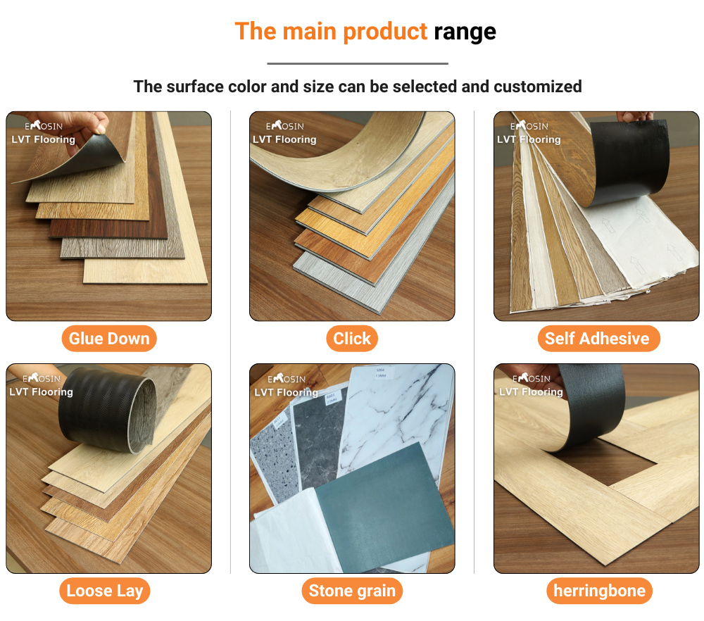 High Quality pp Vinyl Tiles 5mm Dryback Dry Back Lvt Flooring