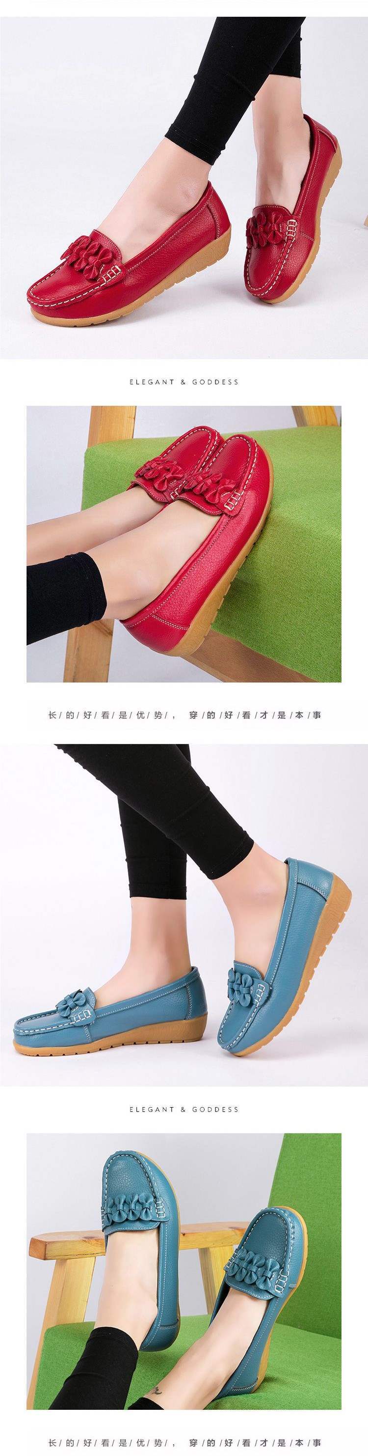 Women's Shiny Loafers2025Autumn New Style Wedge Mid-Heel Flat Shoes with Soft Sole for Moms