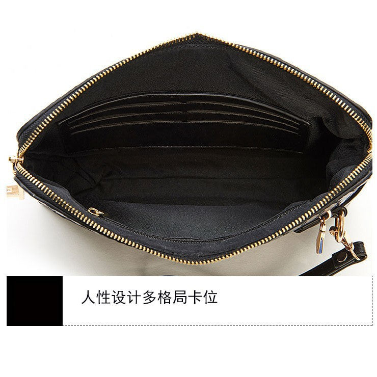 Fingerprint Lock Clutch Bag Large Capacity Business Men's Genuine Leather Handheld Luxury Woven Clutch Portable Fingerprint Unlock