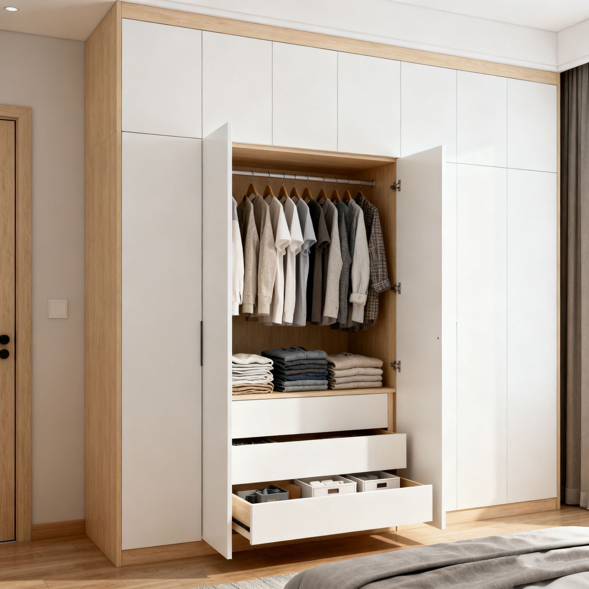 Custom Whole House Panel Bed Tatami Corner Desk Writing Desk Integrated Cabinet Storage Wardrobe Transformation