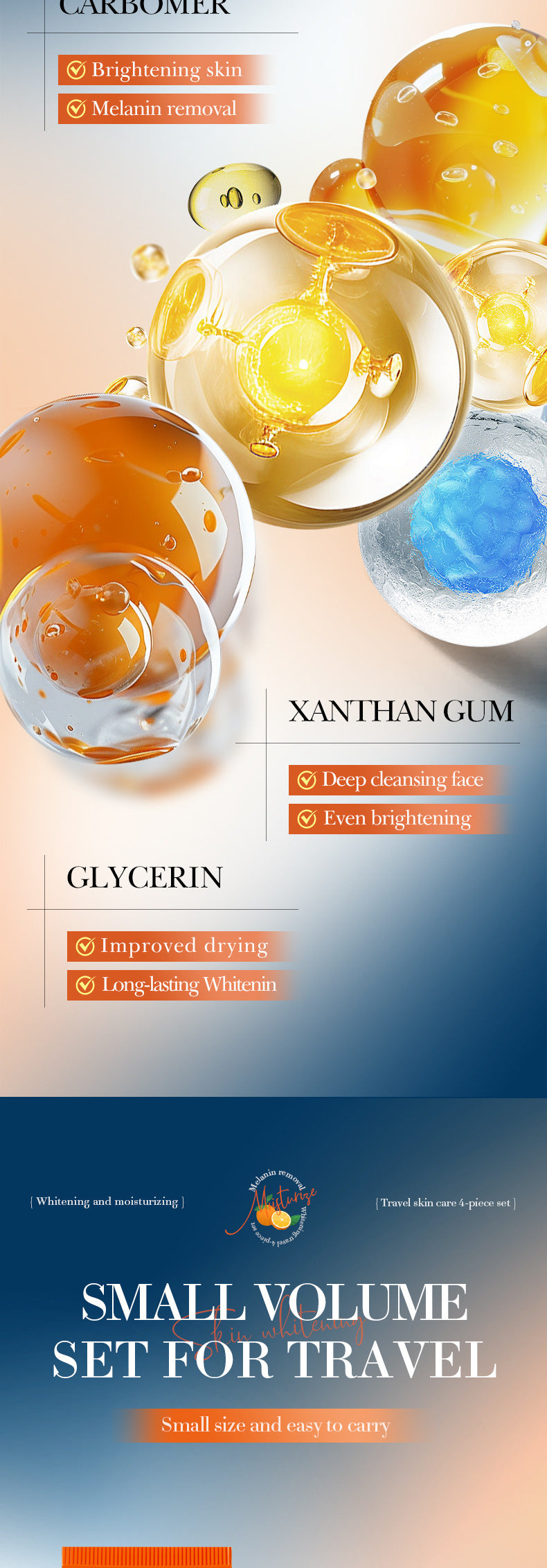 Five Dimensions in Full English C Whitening and Moisturizing Travel Size SADOER Cleansing and Moisturizing Set  Wholesale