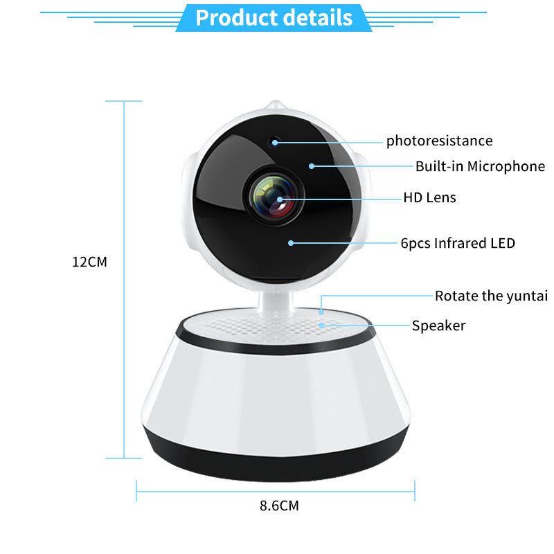 V380Camera Home Wireless Shaking Head Machine Puppy WiFi Monitoring360Night Vision HD Night Vision Enhanced Intelligence