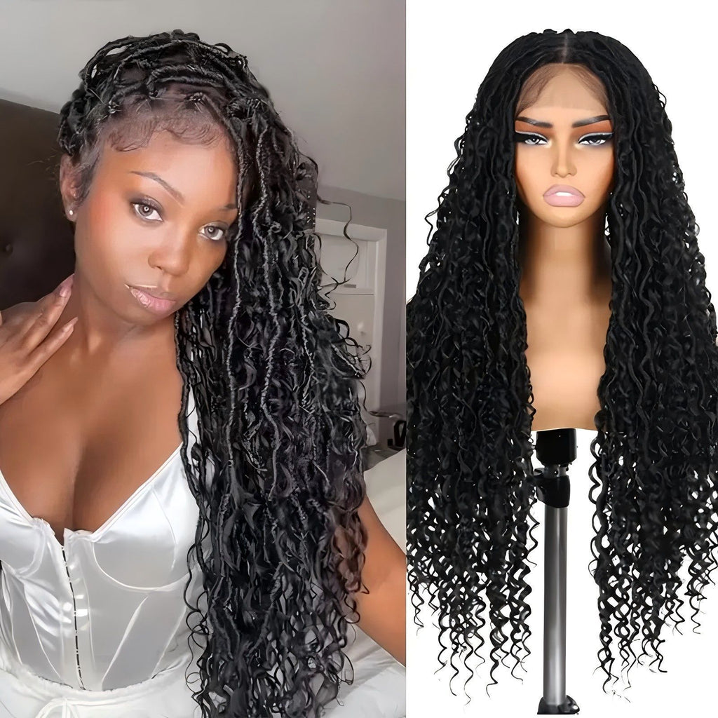 Wholesale Cross-Border E-commerce Hot-Selling Full Lace New Style Concubine Headpiece Goddess Locs Braids Wig