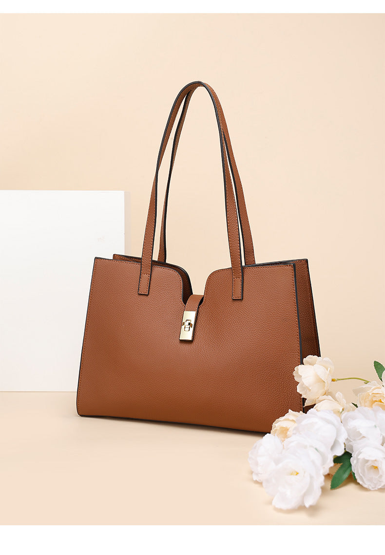 Large Capacity Single Shoulder Tote Bag for Women, Casual Commuter Bag, Trendy Versatile Fashionable Light Luxury Briefcase Underarm Bag