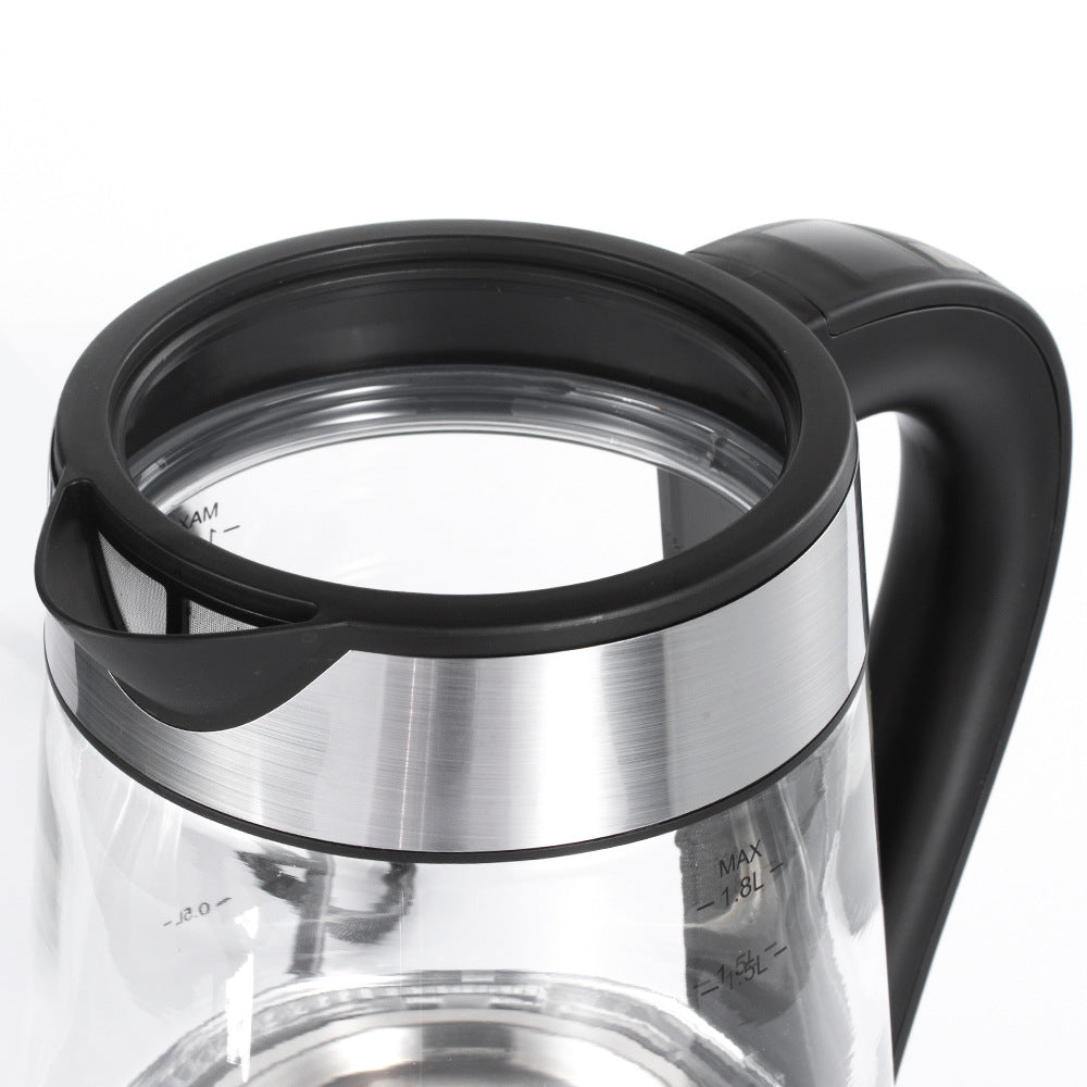 RAF European Standard Electric Kettle Automatic Power Off High Borosilicate Glass Electric Kettle LED Adjustable Temperature with Filter Plug7202