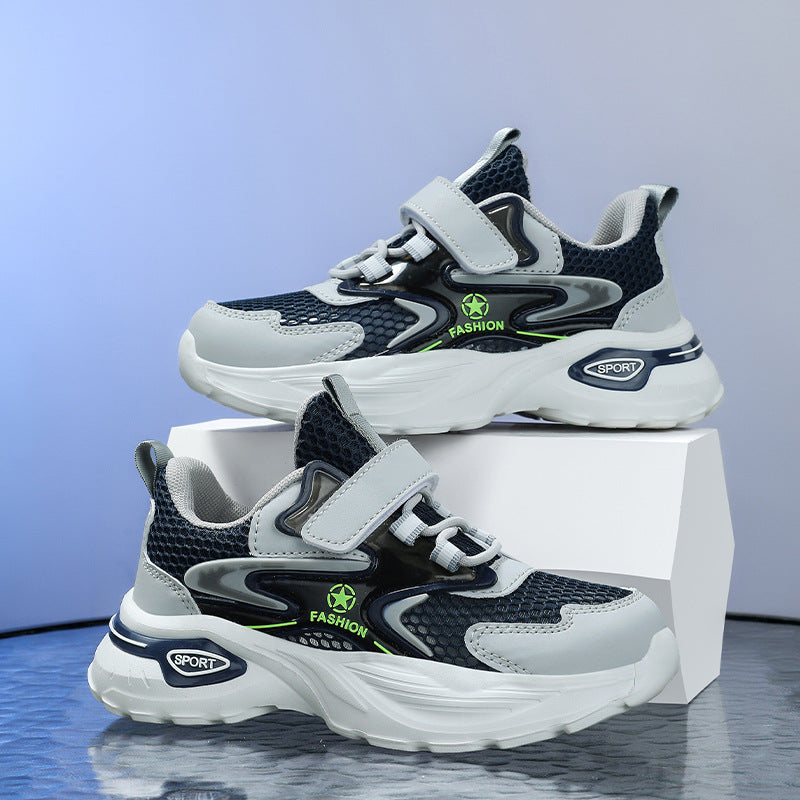 Children's casual shoes breathable single mesh fashion children's shoes2025Spring new style soft sole non-slip wear-resistant elementary school student sneakers