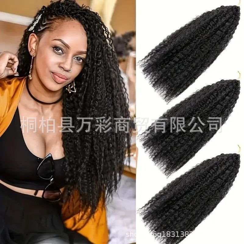 Cross-border Wig Hot Item Afro Kinky Curly       Crochet  Hair High Temperature Silk Crochet Hair