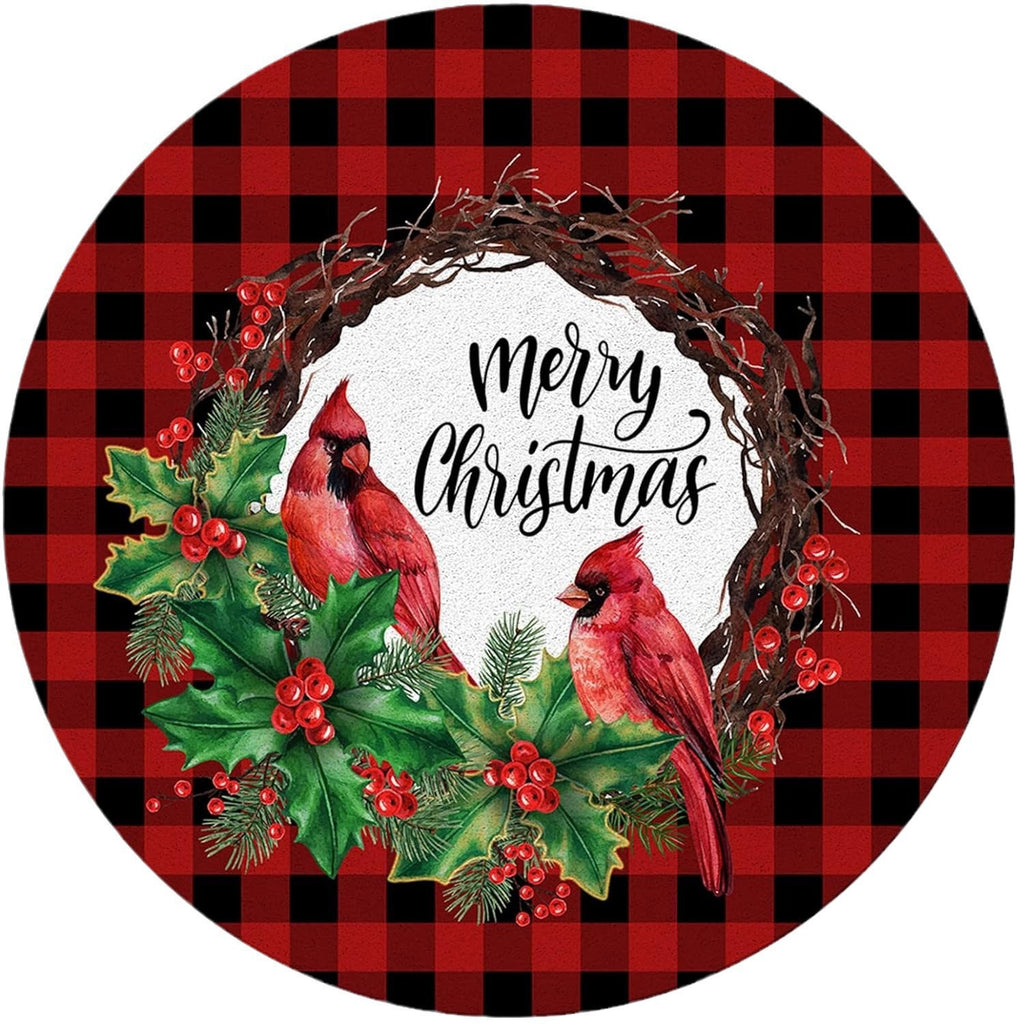 Christmas Carpet Round Living Room Crystal Velvet Floor Mat Christmas Decoration Atmosphere Mat Christmas Tree Floor Mat Customizable