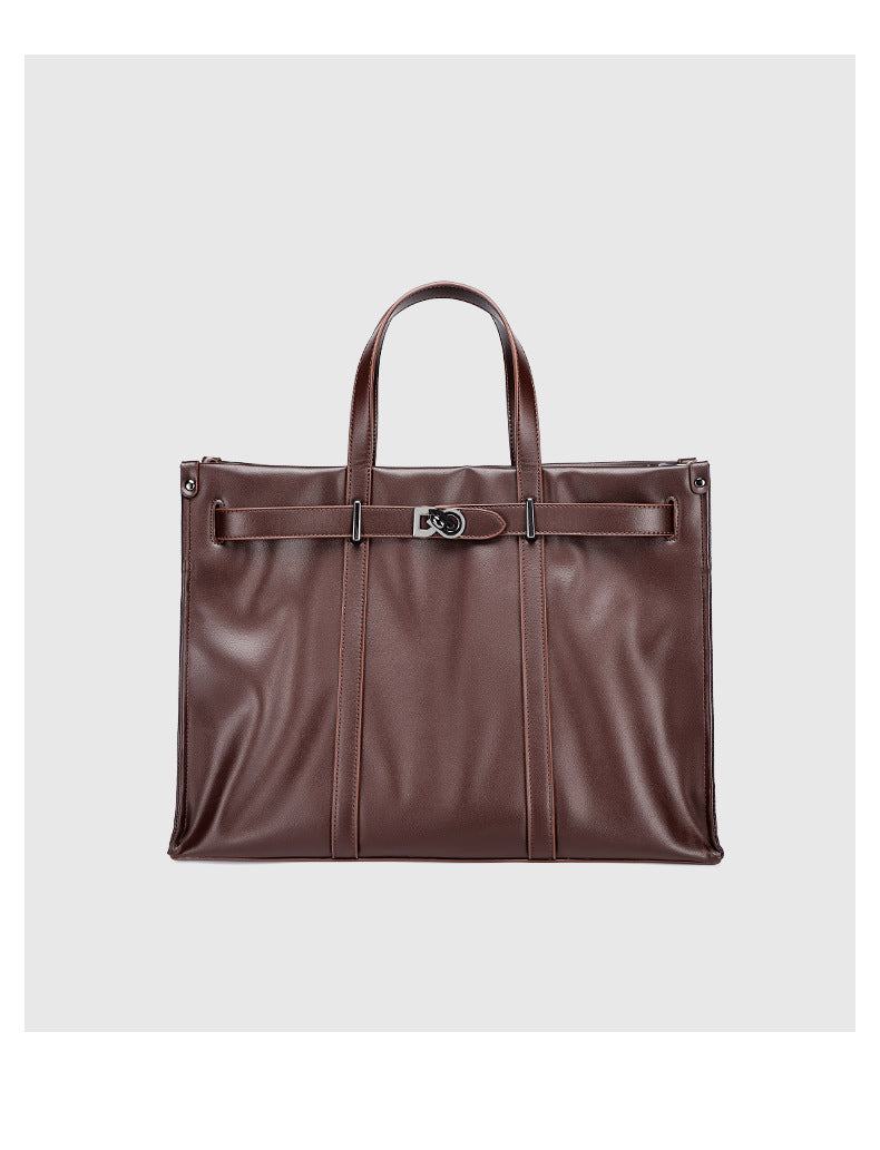 Korean Style Handheld Fashion Casual Briefcase New Work Commute Large Capacity Versatile Tote Bag High-end Feel Women's Bag