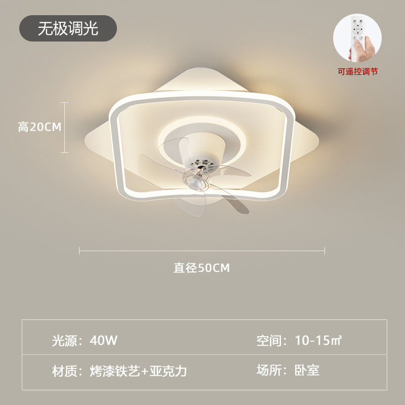 Full Spectrum Bedroom Light360Adjustable Head Shaking Silent Simple Modern Fan Light Cozy Study Master Bedroom Ceiling Light
