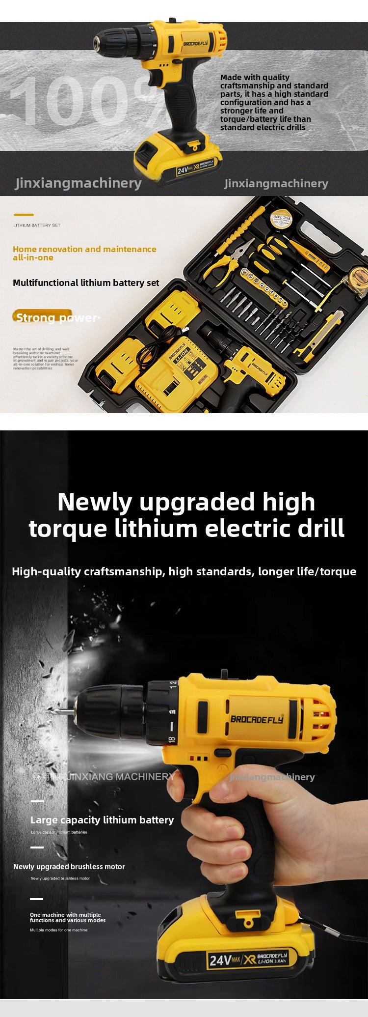 Factory direct sales48Hourly Delivery DW10mm Lithium Electric Hand Drill Set Multifunctional Lithium Electric Hand Drill