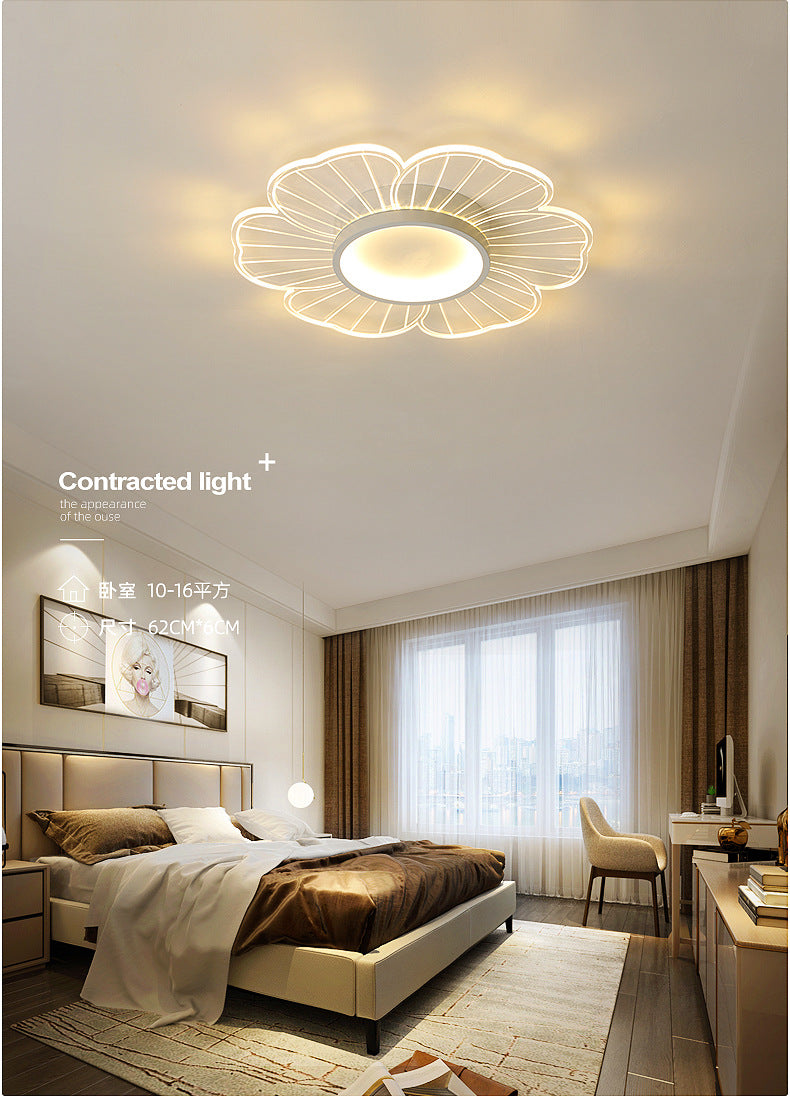 Nordic Flower Bedroom Light Ceiling Lamp Modern Simple Ultra-thin Round Lamp Creative Internet Celebrity Personality Lighting