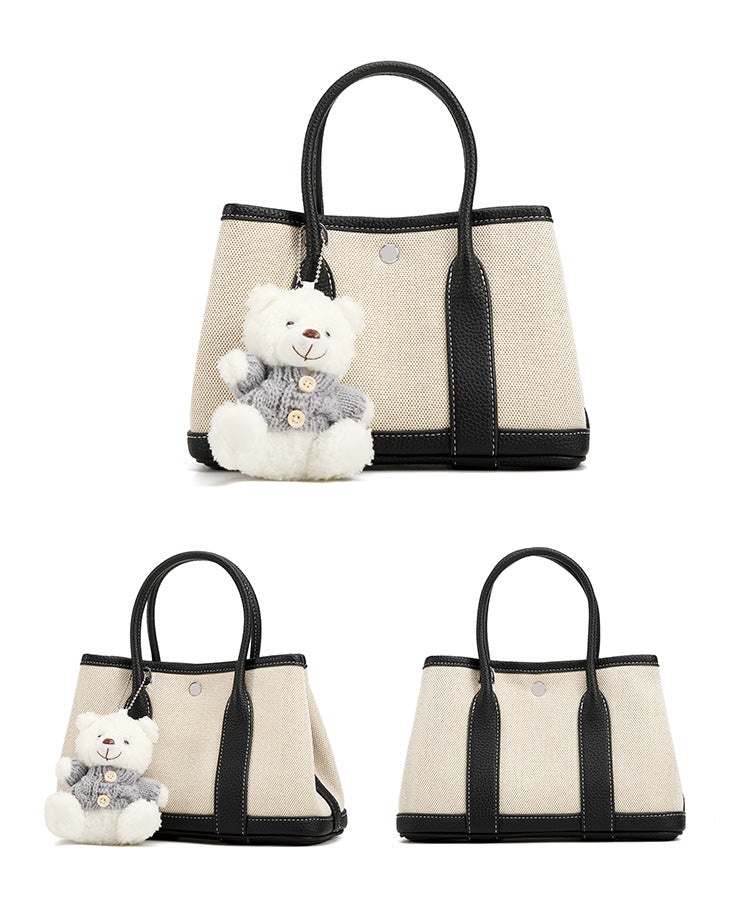 High-end Fashion Handheld Bucket Bag for Women Korean Style New Versatile Trendy Canvas Tote Bag Niche Casual Crossbody Bag