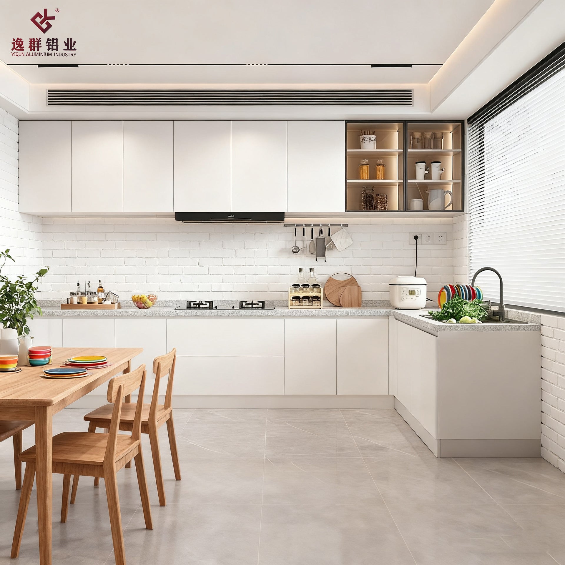 Gas Stove Cabinet Integrated Cabinet Custom Aluminum Alloy Household Modern Simple Kitchen Stove Storage Cabinet Customization