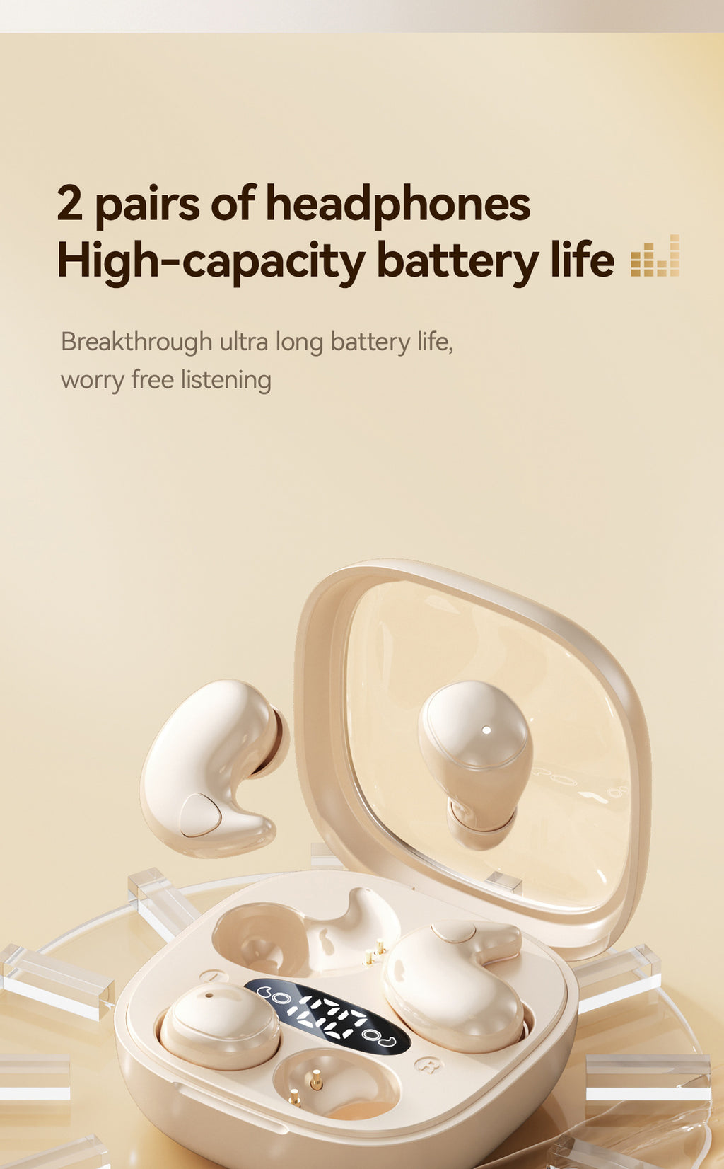 New M1262-in-1 Wireless Sleep Mini Long Battery Life Ultra-High Sound Quality Wireless Bluetooth Earbuds