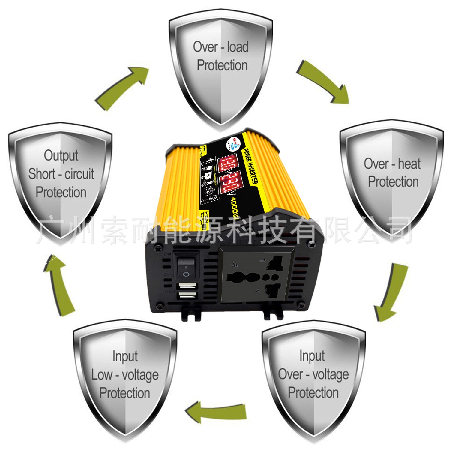 300W Vehicle Inverter12V Turn110V 220V Dual Voltage Display Outlet power inverter