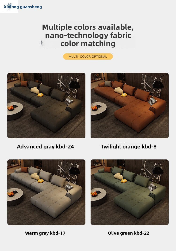 Modern Light Luxury Cloud Puff Internet Celebrity Style Tech Fabric Sofa Small Apartment Living Room Cream Style Straight Row