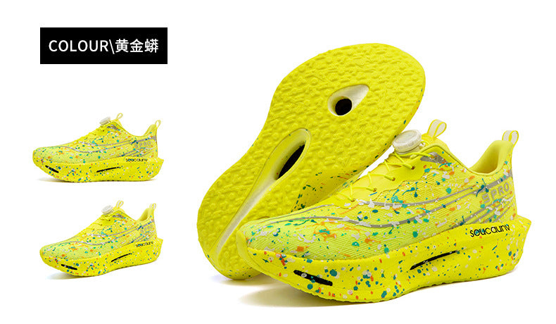 Youth Fashion Luminous Camouflage Running Shoes for Men and Women New Casual Shoes Carbon Plate Real Soft Sole Rotating Buckle Sports Shoes