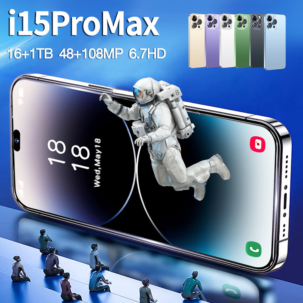 16+1T Smartphone i15ProMAX Hd6.8Large Screen In Stock New Wholesale Full Screen
