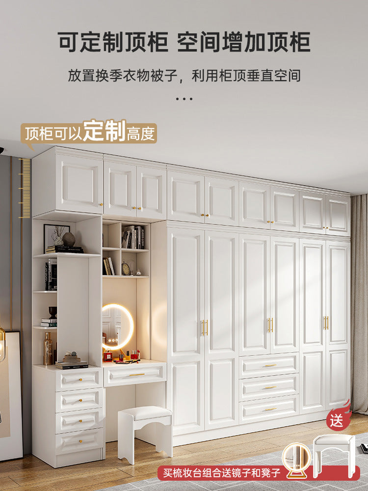 90Corner Wardrobe for Home Bedroom, Suitable for Various Sizes, Dressing Table Integrated, Trendy Simple European Style Large Wardrobe