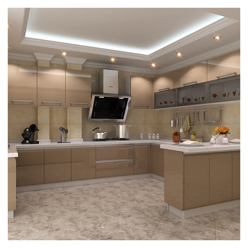 New Design Cabinets Top Cupboard Kitchen Cabinet Set for Small Marble Solid Wood Home Furniture Modular Kitchen Cabinet Modern